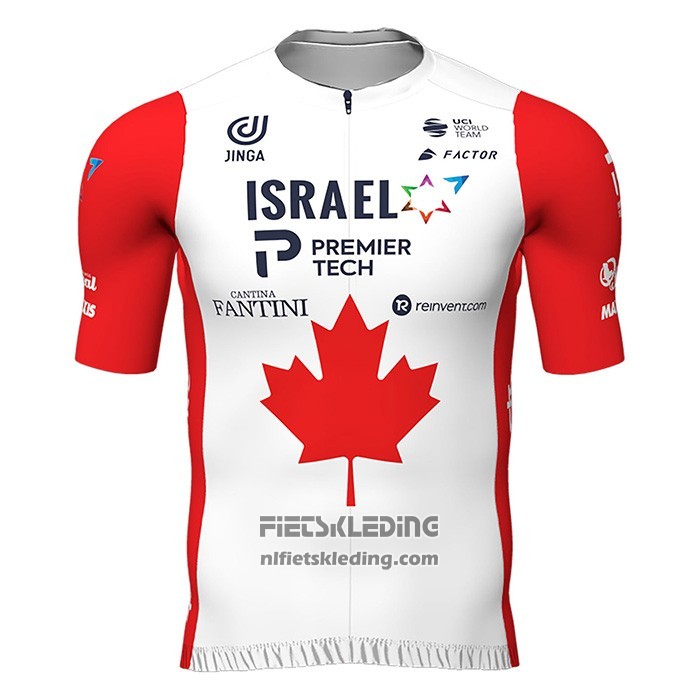 2022 Fietskleding Canada Champion Israel Cycling Academy Rood Korte Mouwen en Koersbroek